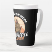 Meditatie Modus Bigfoot Weerbaarheid Geactiveerd Latte Mok (Rechterhoek)