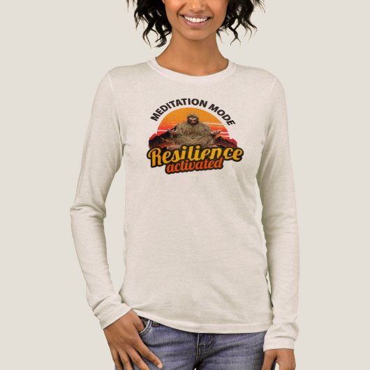 Meditatie Modus Weerbaarheid Geactiveerd Bigfoot K Tri-Blend Shirt (Voorkant)