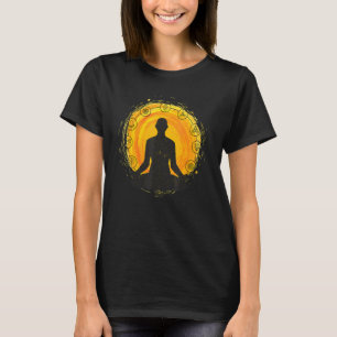 Meditatie Monnik Met Elemtar Yoga Cirkel T-shirt
