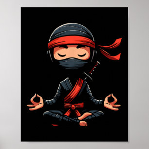 Meditatie Ninja Yoga Houding Ontspannend Dier Poster