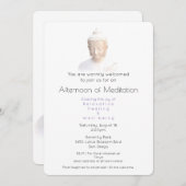 Meditatie Ontmoet Serene Boeddha in het Wit Kaart (Voorkant / Achterkant)