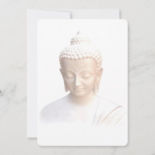 Meditatie Ontmoet Serene Boeddha in het Wit Kaart (Achterkant)