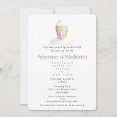 Meditatie Ontmoet Serene Boeddha in het Wit Kaart (Voorkant)