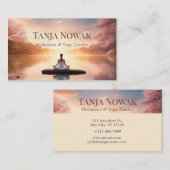 Meditatie pastelmeer en maan visitekaartje (Voorkant / Achterkant)