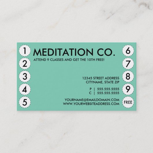 meditatie punch kaart klantenkaartje (Voorkant)