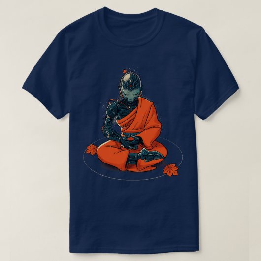 Meditatie Robot Monk van Tobe Fonseca T-shirt (Design voorkant)
