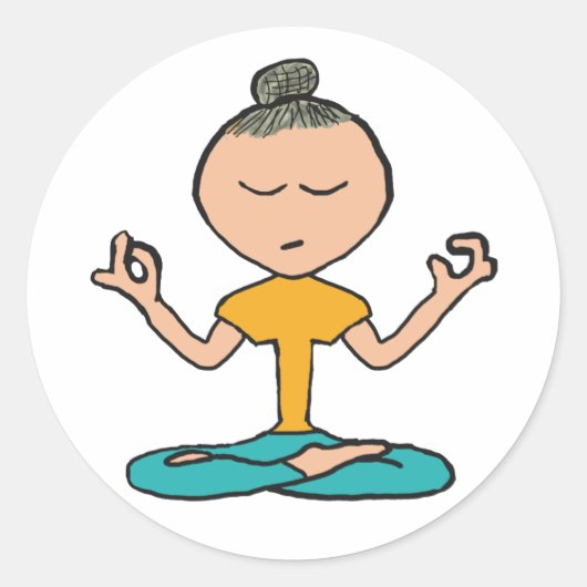 Meditatie Ronde Sticker (Voorkant)