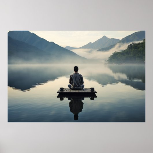 Meditatie rustige vreedzame Natuur Poster (Voorkant)