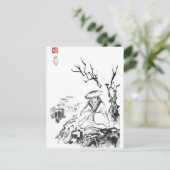 Meditatie Samurai-Briefkaart Briefkaart (Staand voorkant)