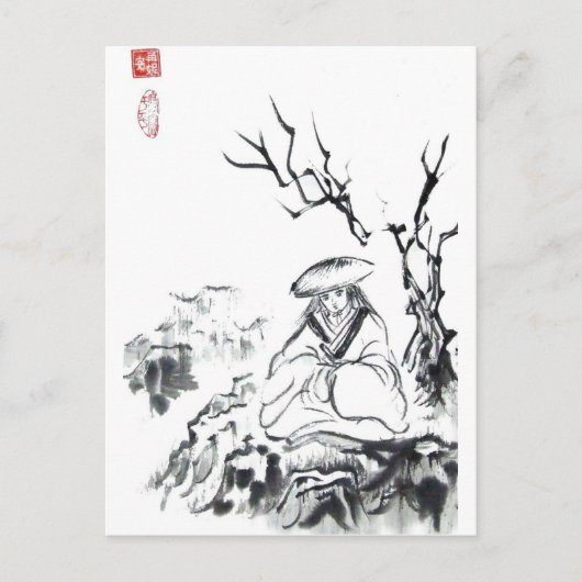 Meditatie Samurai-Briefkaart Briefkaart (Voorkant)
