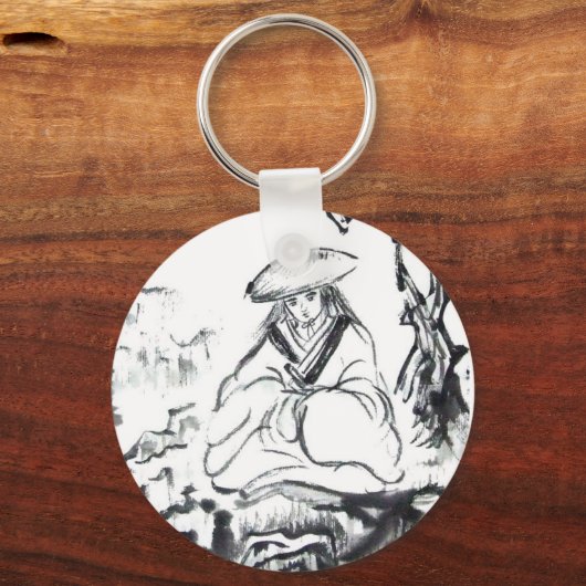 Meditatie Samurai Sleutelhanger (Voorkant)