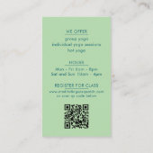 Meditatie Sasquatch Yoga Studio QR Code Visitekaartje (Achterkant)