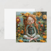 Meditatie Schattige Meisje Bedankkaart (Voorkant / Achterkant)