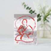 Meditatie Shaolin Monk Briefkaart (Staand voorkant)