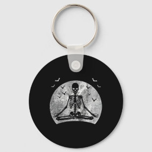 Meditatie Skelet Yoga Lover Halloween Moon Kosten Sleutelhanger
