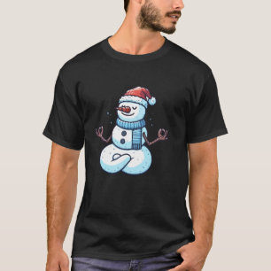 Meditatie Sneeuwman Yoga Houding Ontspannend Dier T-shirt