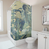 Meditatie Spiritueel gebed vrouw blauw Douchegordijn (In situ)