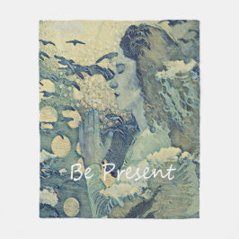 Meditatie Spiritueel Gebed Vrouw Blauw Slaap Fleece Deken