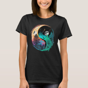 Meditatie Taoïsme Yin Yang Symbool op Natuur Taiji T-shirt