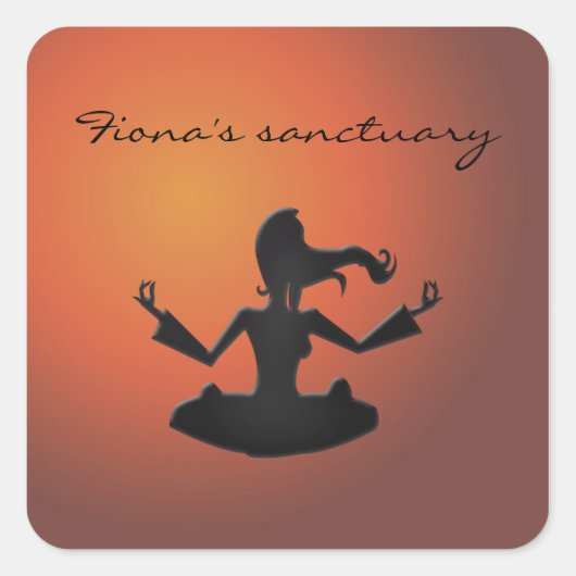 meditatie-toevluchtsoord vierkante sticker (Voorkant)