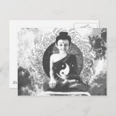 Meditatie van Boeddha met Yin Yang Briefkaart (Voorkant / Achterkant)