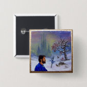 MEDITATIE VAN EEN RIDDER VIERKANTE BUTTON 5,1 CM (Voorkant /achterkant)