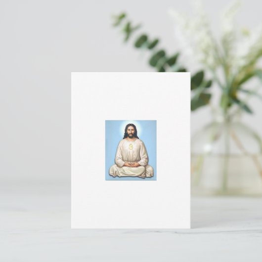 Meditatie van Jezus met Om Briefkaart (Staand voorkant)