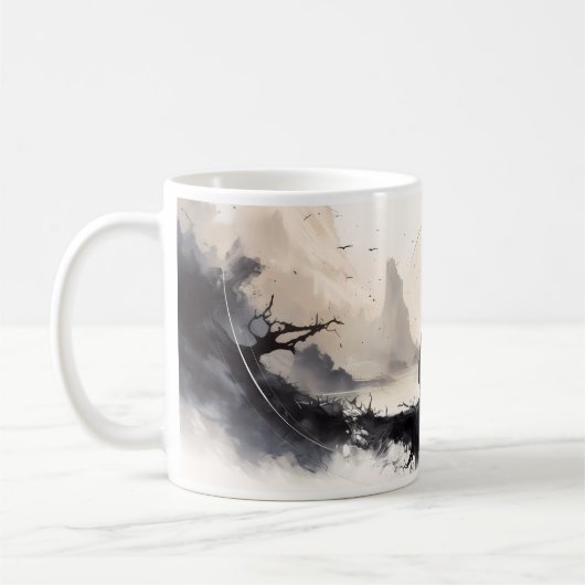 Meditatie, vrede en wereld koffiemok (Links)