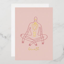 Meditatie yoga ademhalen en ontspannen folie feestdagenkaart