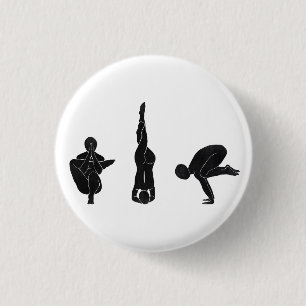 Meditatie, yoga, Attitude Ronde Button 3,2 Cm