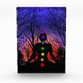 Meditatie Yoga bij zonsondergang Fotoblokken (Voorkant)