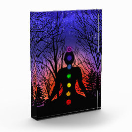 Meditatie Yoga bij zonsondergang Fotoblokken