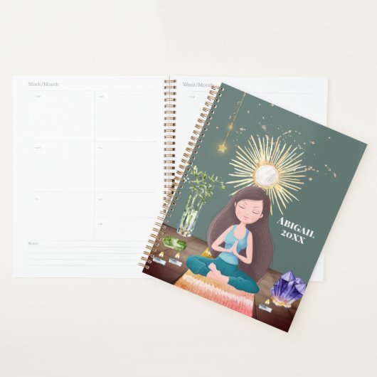 Meditatie Yoga Girl Crystals Zee Green Planner (Display)