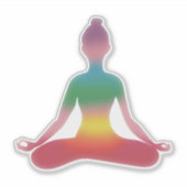 Meditatie Yoga Kunst Sticker (Voorkant)