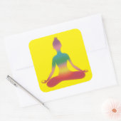 Meditatie Yoga Kunst Vierkante Sticker (Envelop)