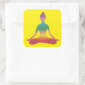 Meditatie Yoga Kunst Vierkante Sticker (Tas)