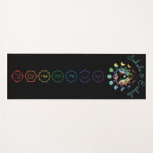 Meditatie Yoga mat met gekleurde Chakra-symbolen (Voorkant (horizontaal))