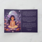Meditatie Yoga Meisje Kristal Paarse Lotus Verjaar Kaart (Binnen)