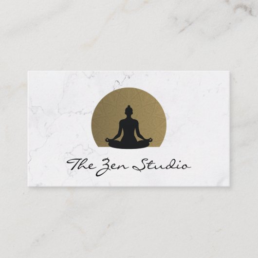 Meditatie | Yoga Pose Logo Afsprakenkaartje (Voorkant)