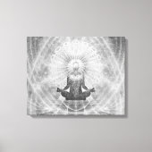 "MEDITATIE" Yoga Pose MINIMALISTISCH Zilver Grijs Canvas Afdruk (Voorkant)
