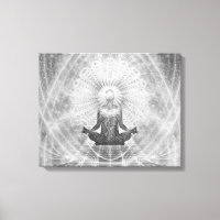 "MEDITATIE" Yoga Pose MINIMALISTISCH Zilver Grijs