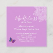 ** Meditatie .  Yoga Reik Mandala Butterfly Vierkante Visitekaartje (Achterkant)