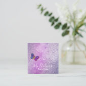 ** Meditatie .  Yoga Reik Mandala Butterfly Vierkante Visitekaartje (Staand voorkant)