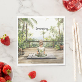 Meditatie Yoga Sereniteit Vrouw Servet