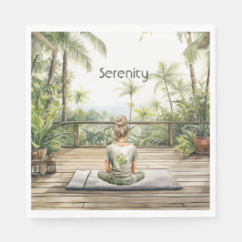 Meditatie Yoga Sereniteit Vrouw Servet