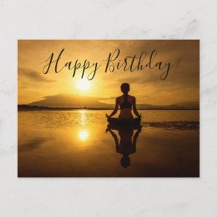 Meditatie Yoga silhouet Gelukkig Verjaardagskaart Briefkaart