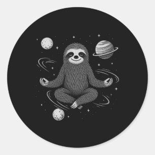 Meditatie Zen Luiaard In De Ruimte Namaste Vrede Y Ronde Sticker