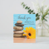 Meditatie Zen Stenen Zomer Strand Eenvoudig Bedankkaart (Staand voorkant)