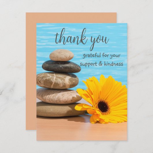 Meditatie Zen Stenen Zomer Strand Eenvoudig Bedankkaart (Voorkant / Achterkant)