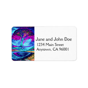 Meditatieboom van het leven in Paars Etiket